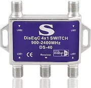 Ruilogod Switch 4X1 DiSEqC Satellite Dish FTA Receiver 4 in 1 500mA