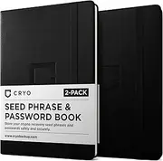 CRYO Crypto Seed Phrase Storage Notebook - Waterproof Stone Paper Book - Cryptocurrency Recovery Phrase Password Keeper - Cold Storage Wallet Backup Journal - Pocket Size 2-Pack