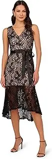 [Adrianna Papell] Women's Lace Midi Flounce Dress