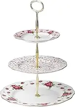 Royal Albert 8702025867 New Country Roses Vintage 3 Tier Cake Stand, White