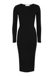Jonathan Simkhai Ribbed-knit Midi Dress - Black - L L