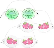 LIFKOME 3Pcs Fruit Cooling Eye Masks Reusable Eye Masks for Random Cucumber Fruit Design for Soothing Tired Eyes and Relaxation Sleep Eye Pads