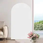 Arch Backdrop Cover, 6ft/180x80cm Thickened Wedding Arch Fabric Cover, Stretch Backdrop Fabric for Wedding, Birthday, Party, Christmas, New Year (White, 7.2ft/ 220 x 120CM)