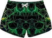 [Sister Amy] Women's Drawstring Elastic Waist Casual Quick Dry Print Beach Shorts