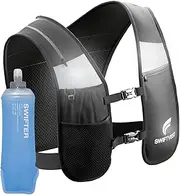SWIFTVEST Running Phone Holder Vest | Waterproof Phone Pouch | Reflective Hydration Vest | Adjustable Waistband | Water Bottle Holder | Lightweight | 6 Pockets for Running Accessories - Men & Women