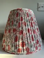 GreenRow STYLE Printed Taper Lamp Shade Custom Block Print Floral Large Gathered