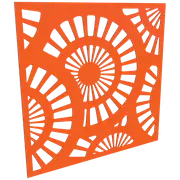 ProtectorAl 300-1200mm x 300-1200mm Orange/Gloss White Sunburst Unframed Composite Deco Panel