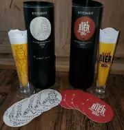 Ritzenhoff Auf Bier 22220 Marte Roling 22648 Pilsner Beer Glass 5 Coasters