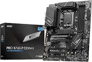 MSI PRO B760-P DDR4 II Motherboard, ATX - Supports Intel 14th, 13th & 12th Gen Core Processors, LGA 1700 - DDR4 Memory Boost 5333+MHz/OC, PCIe 4.0 x16 Slots, M.2 Gen4 Slots, 2.5G LAN Black