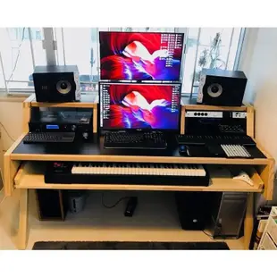 實木琴桌 編曲工作臺音樂製作桌MIDI鍵盤桌音頻工作臺錄音棚桌子