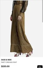 Sass and bide Party dream pants Size 34 -4 Xsml Dress Pants Gold