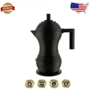 Stylish Black Pulcina Espresso Maker - Innovative 1-Cup Coffee Experience