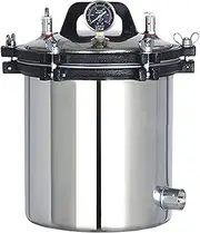 VIQUTRG 24L Portable Pressure Steam Autoclave Sterilizer Machine, Stainless Steel Portable Vertical Dry Burn Prevention Three-Valve Lab Autoclave Equipment