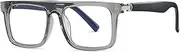 [SUNBSR] Fashion Square Glasses for Women Men Flat Top Square Blue Light Glasses Non-Prescription Clear Lens Eyeglasses