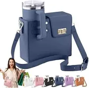 Water Bottle Crossbody Bag for Stanley Cup, Multifunctional Holder with Adjustable Strap, Portable Carrier Compatible with Most Water Bottles