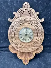3D Carved Oak Wood 18" Wall Clock