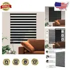 Premium Black Zebra Roller Shades - Dual Layer Blinds for Light Control, 25''W