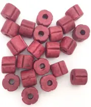 12mm Handmade European Big Hole Ceramic Bubble Red Disk Beads-20Beads