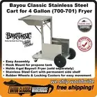 Stainless Steel Cart For Bayou Classic 4 Gallon (700-701) Deep Fryer 700-185