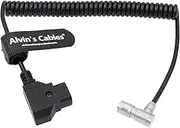 Alvin's Cables PORTKEYS BM5 BM7 Monitor Right Angle Power Cable 4 Pin Female to for Anton Bauer D-TAP Male Coiled Power Cord