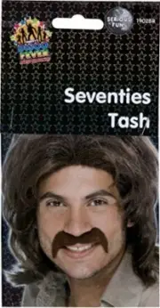Smiffys Seventies Tash Self-Adhesive - Brown