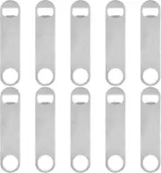 Beer Bottle Opener, 10 Pcs Flat Openers, Stainless Steel Silver