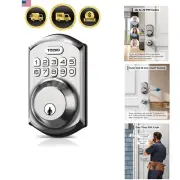 Smart Keyless Entry Door Lock with Keypad Auto Lock Easy Install Satin Nickel