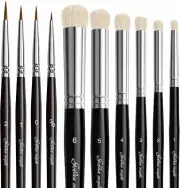 Drybrush Miniature Paint Brushes -10Pcs Micro Detail Paint Brush Set, Small Fine