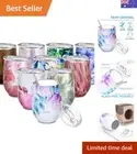 Cute Pink Lilies Insulated Wine Tumbler - Splash-Proof Travel Cup with Straw