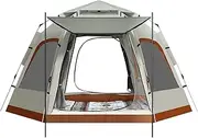 [OGL] 5 Man Camping Tent Instant Auto Pop Up Beach Shelter Sun Shade Picnic Hiking Dome Family Party Outdoor Water UV Proof 270x270x155cm Creamy White