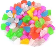 100Pcs Glow Dark Pebble Stones for Aquarium Fish Tank and Garden Decorations Luminous Cobblestones for Gravel and Safe