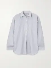 [TOTEME] TOTEME - Striped Cotton-poplin Shirt - Blue - DK38 DK 38 Blue