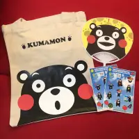 在飛比找蝦皮購物優惠-KUMAMON 熊本熊 帆布袋&貼紙&扇子 手提袋 購物袋