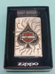 Zippo Harley-Davidson Logo on Ace of Spades High Polish Chrome 28688