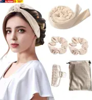 (5Pack) Heatless Hair Curler Set of No Heat Curling Rod Headband, 62" Long Hair