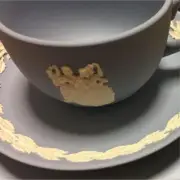 [New, unused] Wedgwood cup and saucer set, 1998 engraved From Japan
