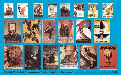 Peddinghaus 1/35 Allied Propaganda Posters WWII (20 posters) [Decal] 4429
