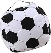 ANDRESLAD Football Pattern Bean Bag Chair Cover Creative Stuffed Animal Storage Bag Zippered Plush Organizer for Room Soft Storage for and Blankets