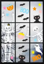 Halloween Reusable Window Stickers (NO Glue) Super Spooky Fun Party Decorations