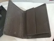 OROTON "MELANIE PEBBLE Chocolate Business Card Holder Coin Wallet Leather NEW