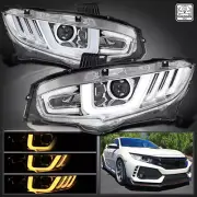 Fits 2016-2021 Honda Civic Halogen Projector Headlights Switchback Sequential (for: Honda)