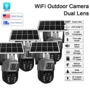 4PACK Solar Battery Powered WiFi Outdoor Pan/Tilt Home Security Camera System