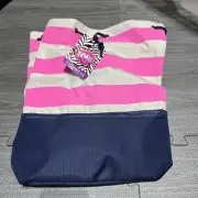 3C4G 2-in-1 Bucket Bag Pink White Blue Pull String Neon Yellow Inside NEW