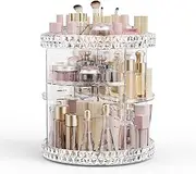 Rosoenvi Rotating Makeup Organizer, 360° Spinning Skincare Organizers, Adjustable Layer Cosmetic Storage Lazy Susan Makeup Organizers for Dresser Bathroom, Large