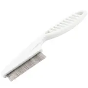 White Plastic Handle Pet Dog Chihuahua Beauty Tool Grooming Rake Comb