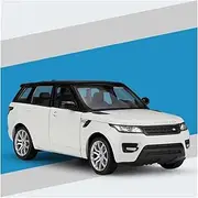 Scale Finished Model Car 1:24 Scale for Land Range Rover Sports SUV Simulation Metal Diecast Car Model Static Display Model Die-cast Vehicle(White)