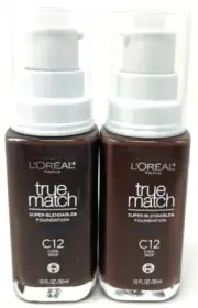 (2) Loreal True Match Super-Blendable Foundation 1.0 fl oz Each C12 - Cool Deep