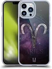 Head Case Designs Aries Nebula Zodiac Symbols Gel Case [Military Grade Protection] Compatible with Apple iPhone 13 Pro Max
