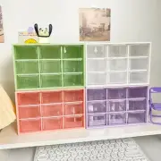 Desktop 9 Grid Storage Boxes Organizer Transparent Small Drawer Partitioned Stud