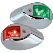 Perko 12V LED Navigation Side Lights, Chrome Housing - Starboard and port